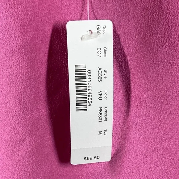 J. Crew Pink Ruffle Satin Crepe Ruffle Neck Tank Top Blouse Shirt Barbie - M - Picture 5 of 5